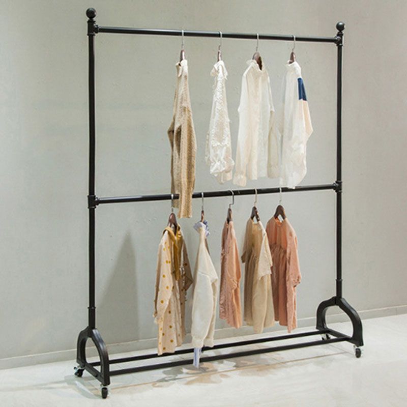Coat Hanger Metal Hanging Rail Free Standing Coat Rack Living Room