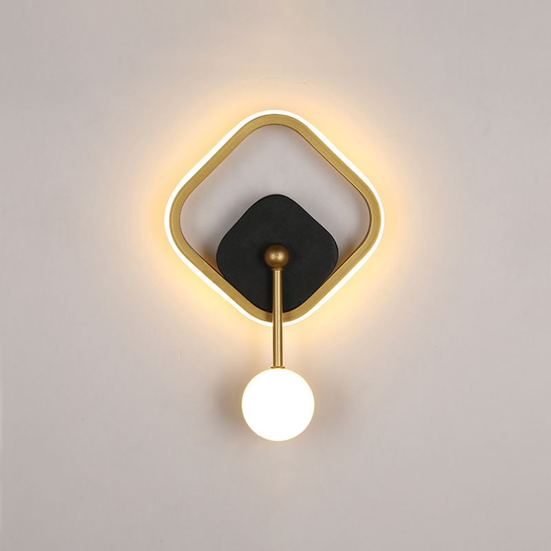 Postmodern Metal Wall Light Geometry LED Wall Lamp with Silica Gel Shade for Bedroom