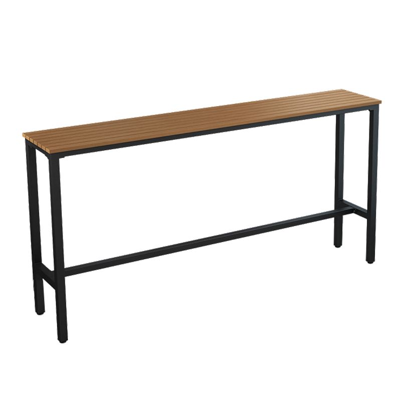 Modern Outdoor Table and Stool Set 1/5 Pieces Wood and Metal Rectangle Bistro Set