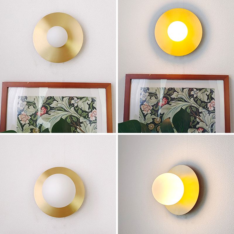 Glass Ball Wall Light Fixture Modern Style Wall Sconce Light for Living Room