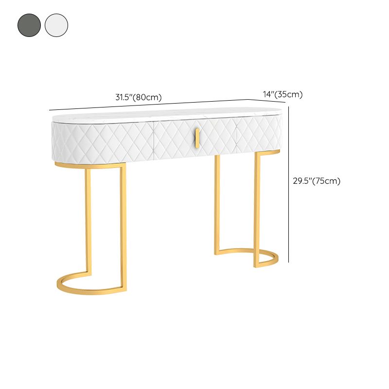 Glam Marble Console Table Golden Iron Console Sofa Table for Hall