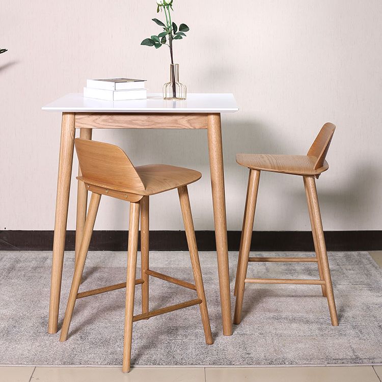 Modern Low Back Barstool Wooden Counter Bar Stool with Wood Legs