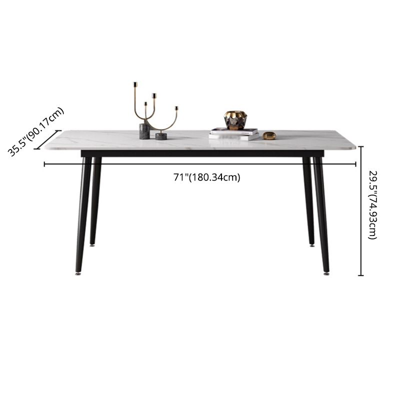 Modern Sintered Stone Dining Table Set White Rectangle Dining Set for Home Use