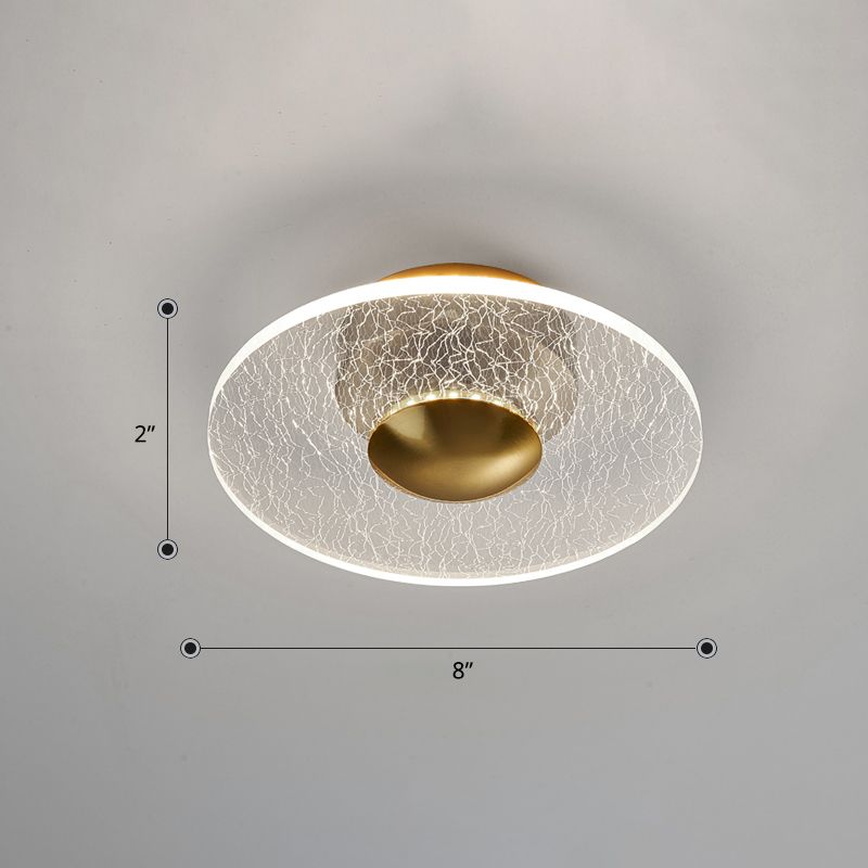 Acryl Disc Semi Flush Mount Lamp Postmodern helder LED -plafondlicht voor de gang