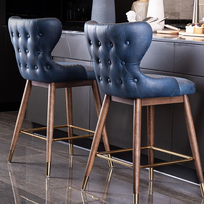 Solid Wood Counter Stools Industrial Fabric Counter Stools with Low Back