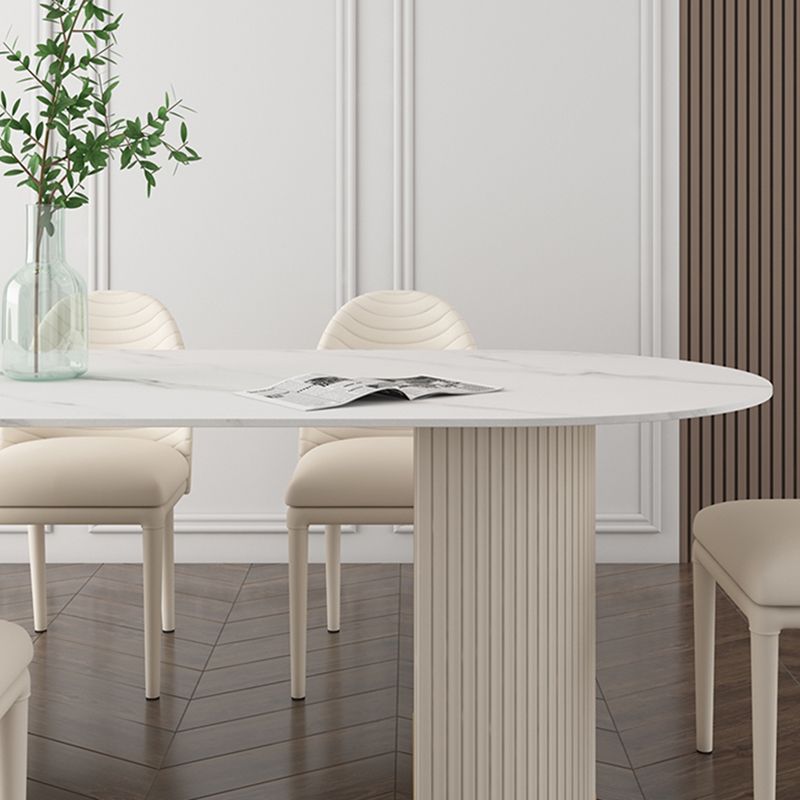 Metal Traditional Luxury Oval Table Sintered Stone Indoor Table for Dining Room