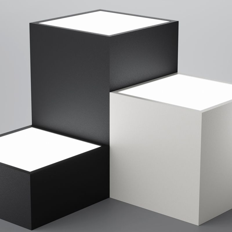 Zwart-witte LED-plafondlamp in moderne, minimalistische stijl Aluminium geometrische inbouw met acrylkap