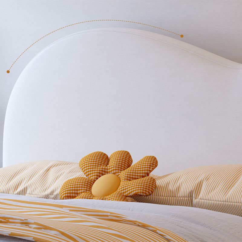 Contemporary Kids Bed Faux Leather Upholstered Panel Headboard Princess