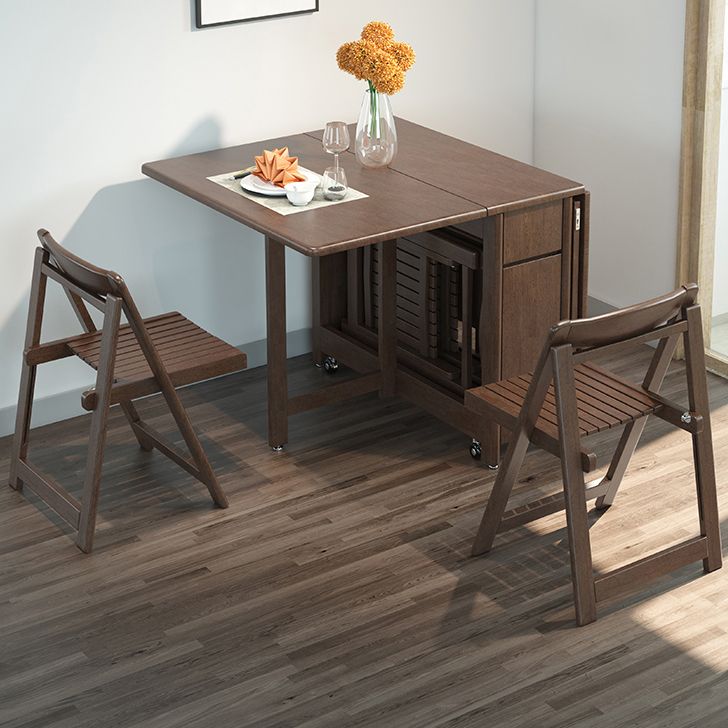 Modern Dining Set 1/2 Pcs Solid Wood Dining Table with Drop Leaf