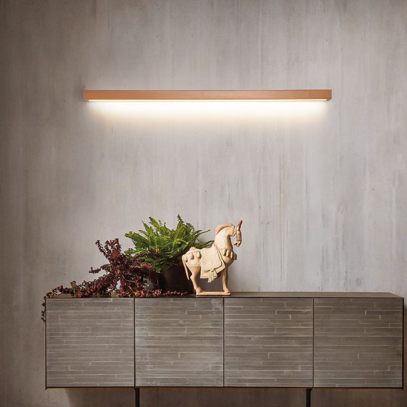 Modern Minimalist Style Linear Wall Mounted Light Fixture Wood Wall Light Sconces for Living Room