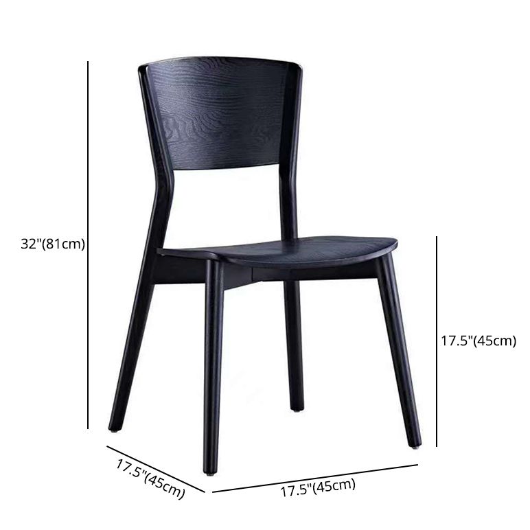 Industrial Style Solid Wood Side Chair Black Open Back Dining Side Chair