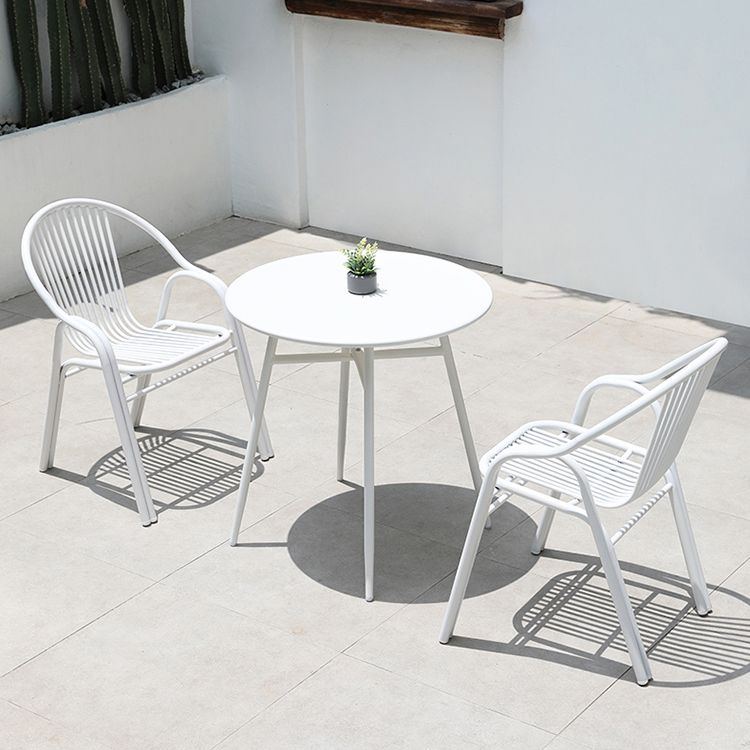 Metal Water Resistant Dining Table Industrial Style Outdoor Table
