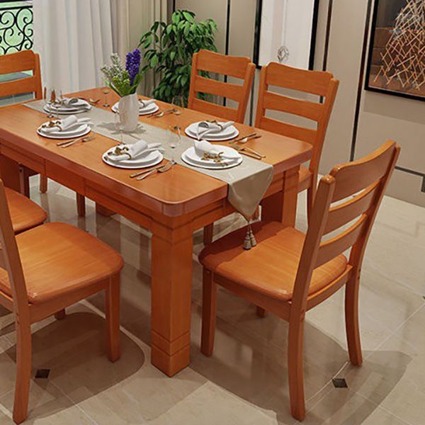 Wood Modern Style Dining Chair Ladder Back Side Chair for Dining Room