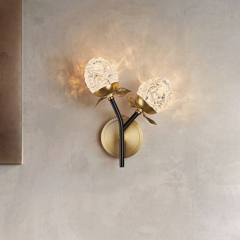 1 Light Wall Mount Light Fixture Modern Wall Mounted Lighting in Gold