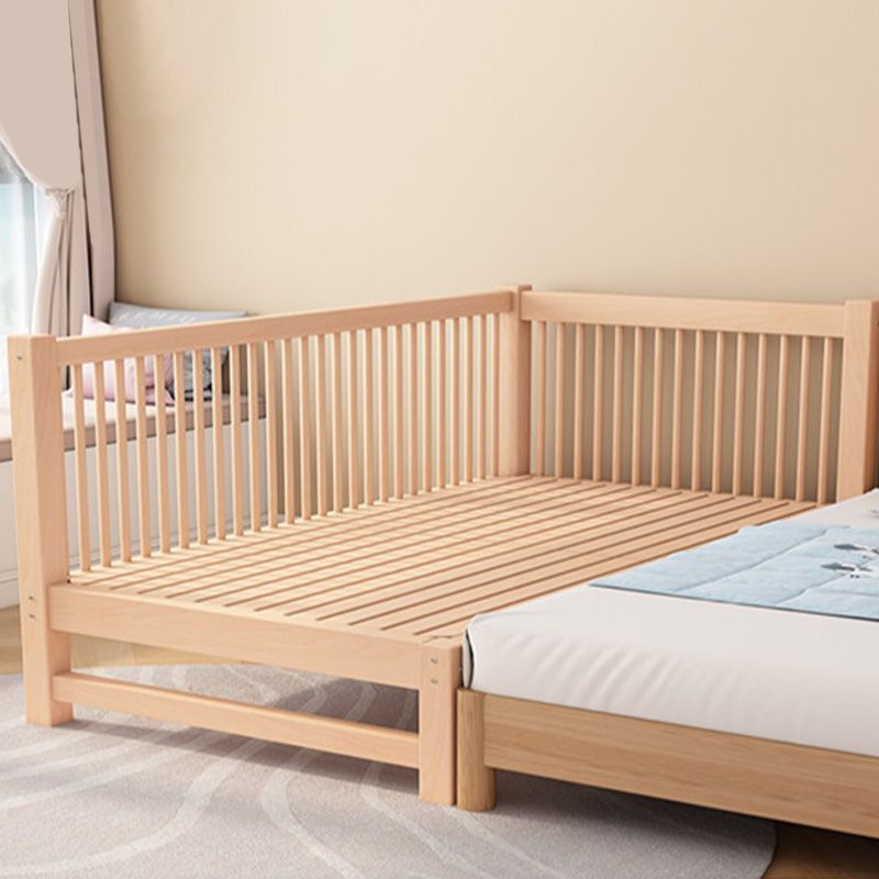 Washed Natural Nursery Crib Modern Wood  Nursery Crib with Guardrail