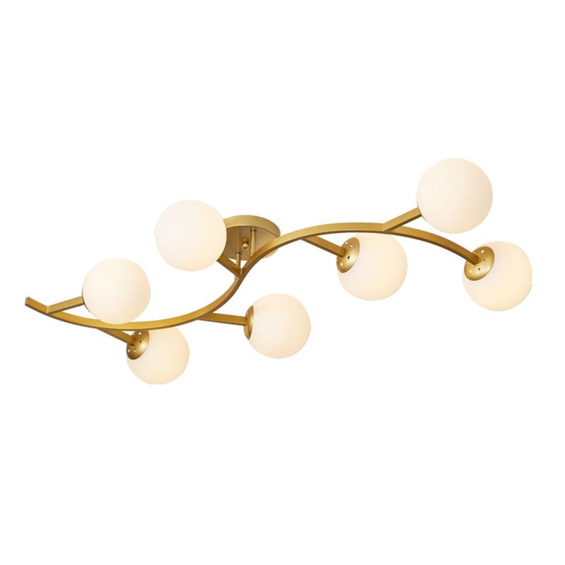 Sphere Glass Semi Mount Lighting Modern Style Ceiling Mounted Light