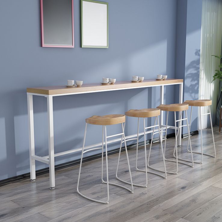 Indoor Contemporary Bar Dining Table Rectangle Solid Wood Bar Table