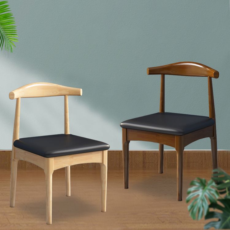 Scandinavian Wood Dining Chairs Indoor Armless Open Back Dining Side Chair
