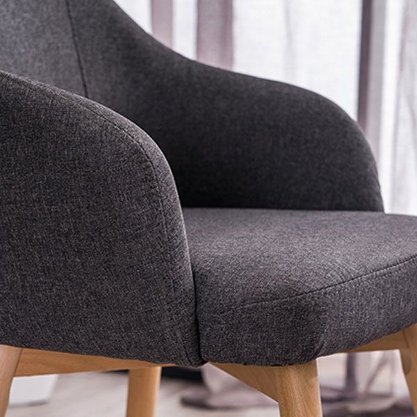 Modern Style Wood Arm Chair Upholstered Fabric Dining Side Chair 19.6"x19.6"x29.9"