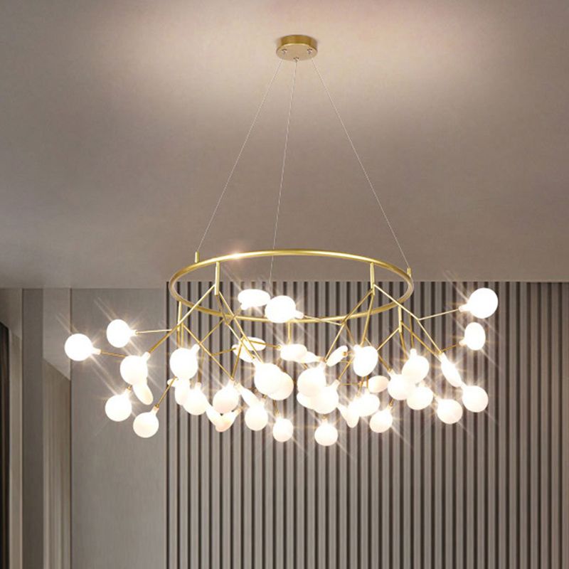Sputnik Firefly eetkamer LED PLIFILING verlichting Acryl Postmoderne kroonluchter Lamp in goud
