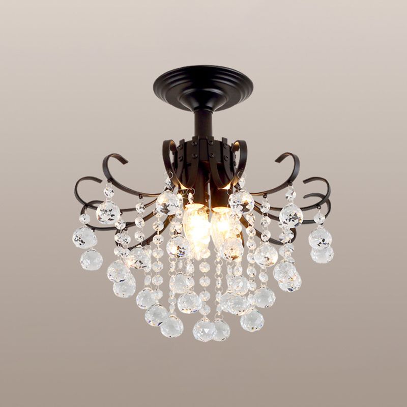 Modern Crystal Ceiling Light Household Flush Mount Light Fixture for Bedroom