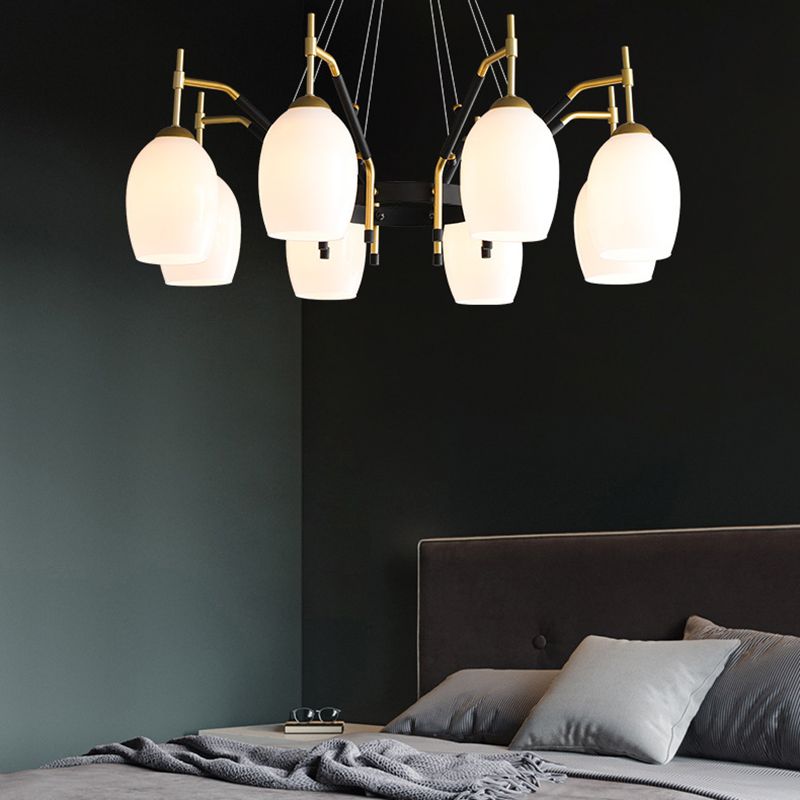 Wineglass Chandelier Light Fixture Vintage Glass Pendant Lighting for Restaurant