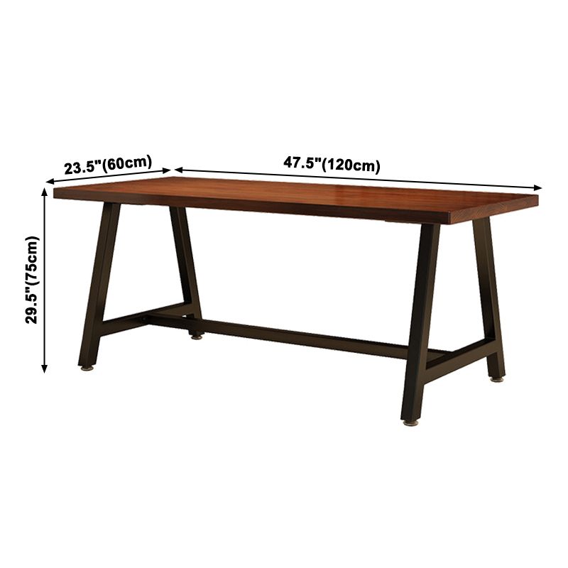 Industriële rechthoek eetkamer tafel dennen vaste houten tafel met schroefbasis