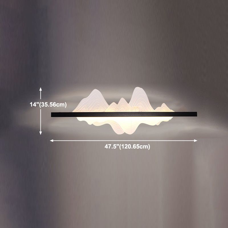 Unique Shade Metal Wall Sconce Modern Style Single Light Wall Lighting Fixtures in Black