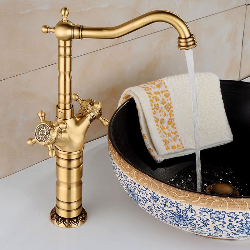 Deck Mounted Copper Roman Tub Faucet Double Handles Roman Tub Faucet Set