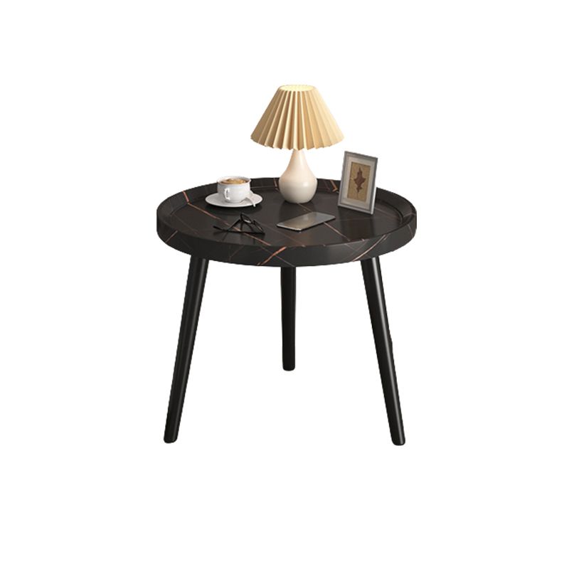 3 Legs Cocktail Table Artificial Wood Walnut/black/white Round Coffee Table