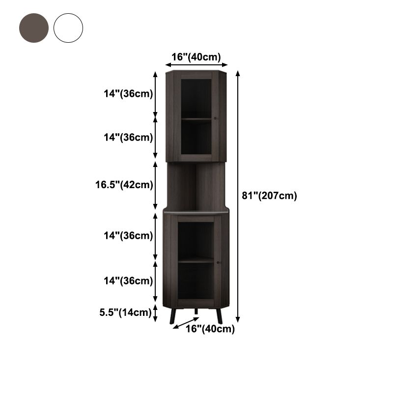Modern Stone Buffet Sideboard 81"H Glass Doors Dining Room Buffet Server