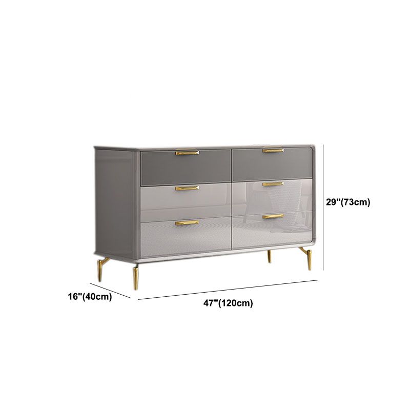 Bedroom Glam Storage Chest Stone 16"Wide Chest in Gray with Drawers