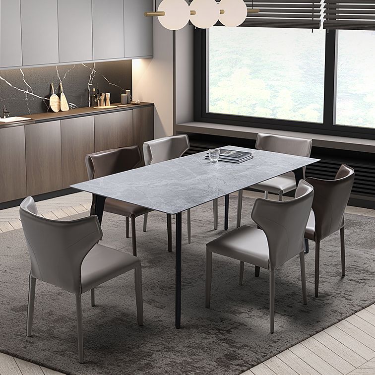 Modern Leather Armless Dining Chair Wingback Side Chair for Restaurant Use