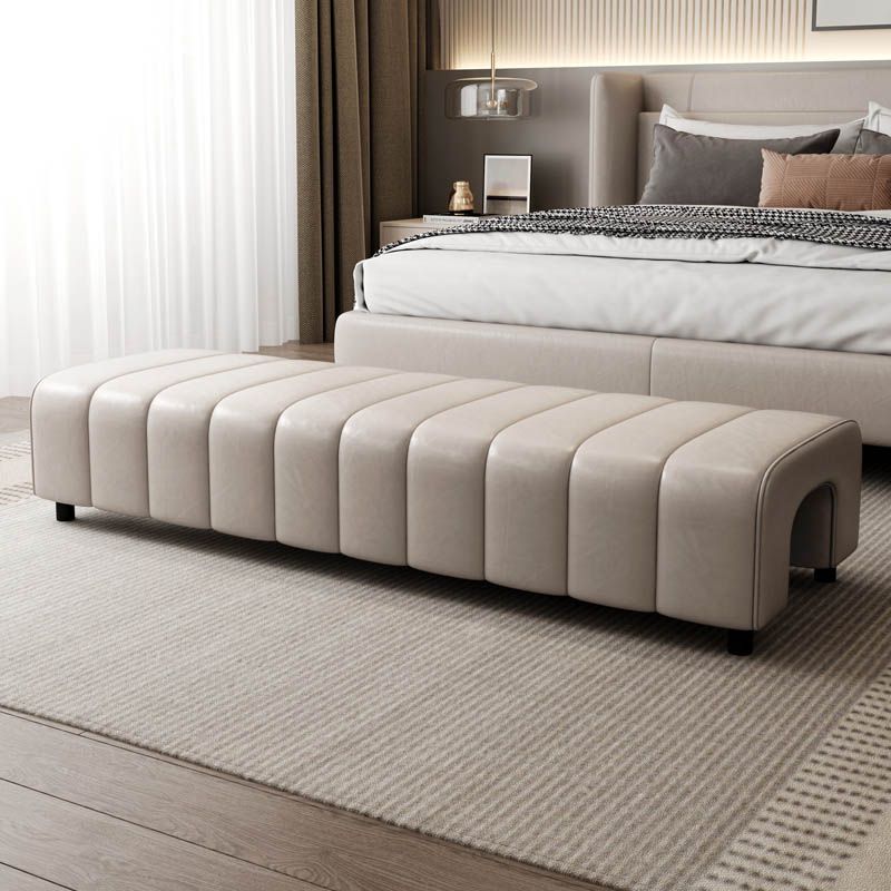 Rectangle Upholstered Bedroom Bench Modern Backless Seating Bench