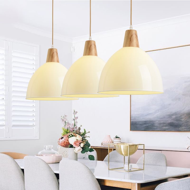 Bunte kuppelheizte helles modernes Stil Holz 1 Lichtanhänger für Esszimmer
