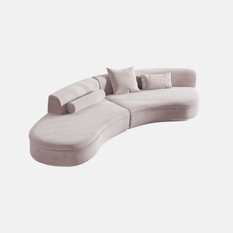 Nordic Style 27.5"H Velvet Armless Sofa& Chaise for Living Room