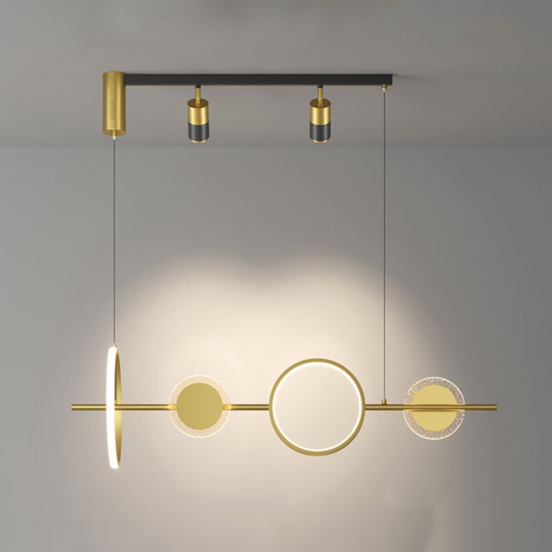 4/6-Light Modernism Golden Kitchen Island Lighting LED Ceiling Light for Foyer