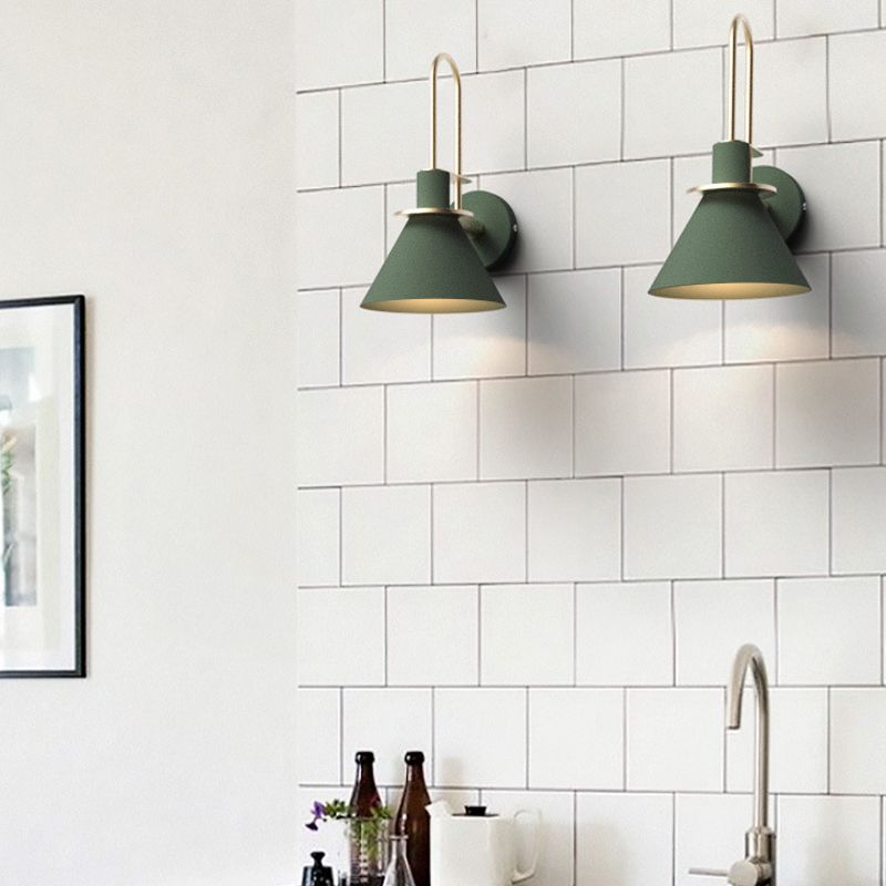 1 Light Metal Wall Mounted Wall Lights Modern Cone Wall Sconces Lighting Fixtures for Bedroom