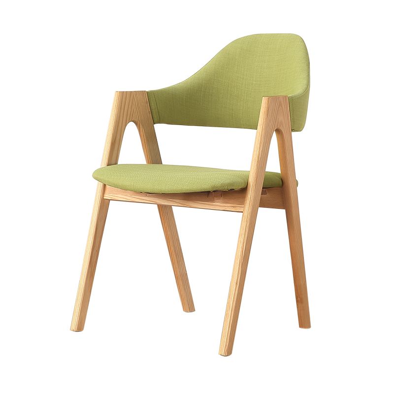 Sillas de comedor modernas Sillón tapizado con patas de madera (juego de 2)
