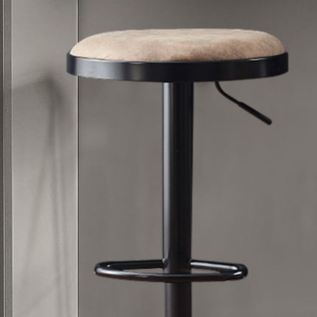 Faux Leather Barstools Adjustable Height Barstools with Footrest