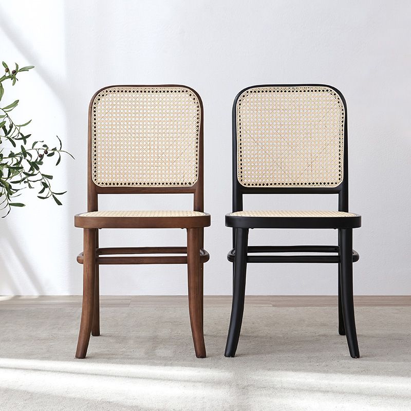 Modern Solid Wood Kitchen Dining Side Chair Opening Back Dining Side Chair