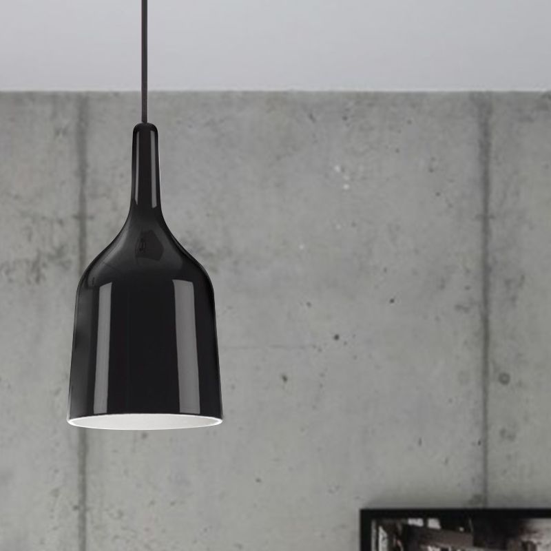 6 "/8" /10.5 "Iluminación de colgante de ancho de ancho Metal moderno 1 Luz de techo de color negro/blanco/blanco.