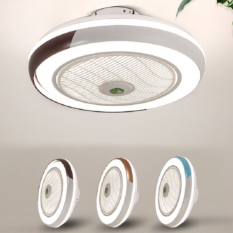 Moderne runde Lüfterleuchte Metall LED Schlafzimmer Halbflush Mount Light