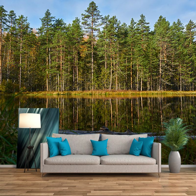 Mildew Resistant Forest Mural Contemporary Sitting Room Wall Mural