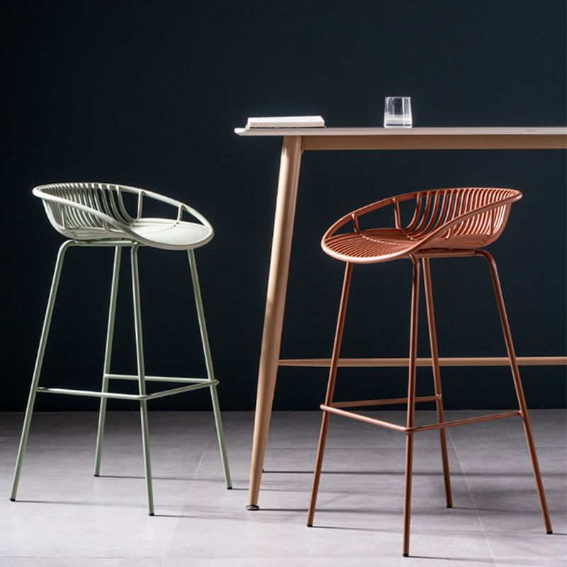 Contemporary Metal Bar Stool Plastic Counter Stools for Home Use