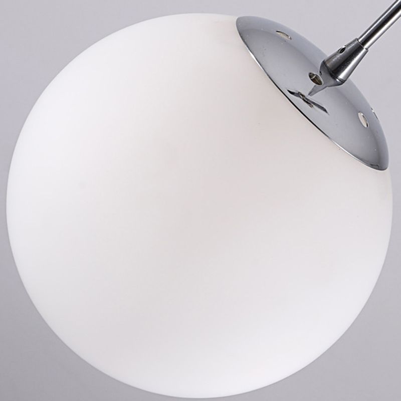 Crema vetro sferico sferico lampadario multi pendente semplicità lampada a soffitta argento per scale di hall