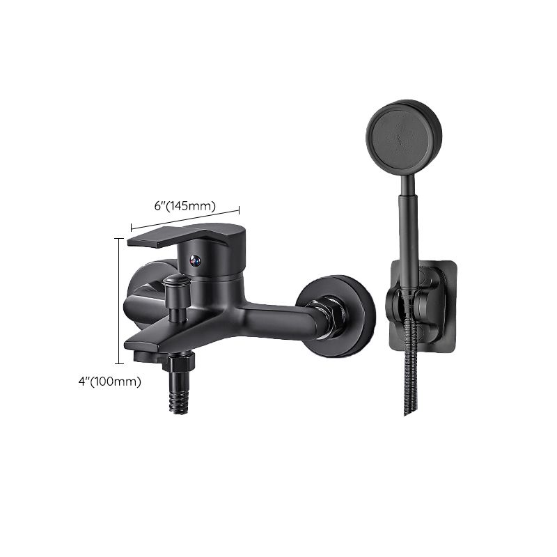 Wall Mount Fixed Bathtub Faucet Lever Handle with Hand Shower