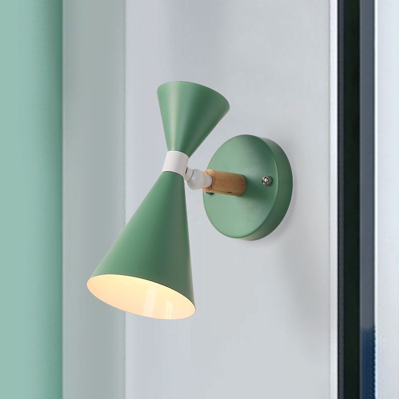 Modern Wall Lights Double Cone-Shaped Wall Sconces Metal 1 Light Sconce Light