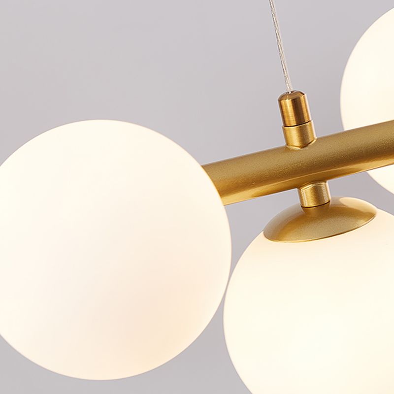 Multi-Head Island Lighting Fixtures Modern Restaurant Suspension Lamp with Glass Shade