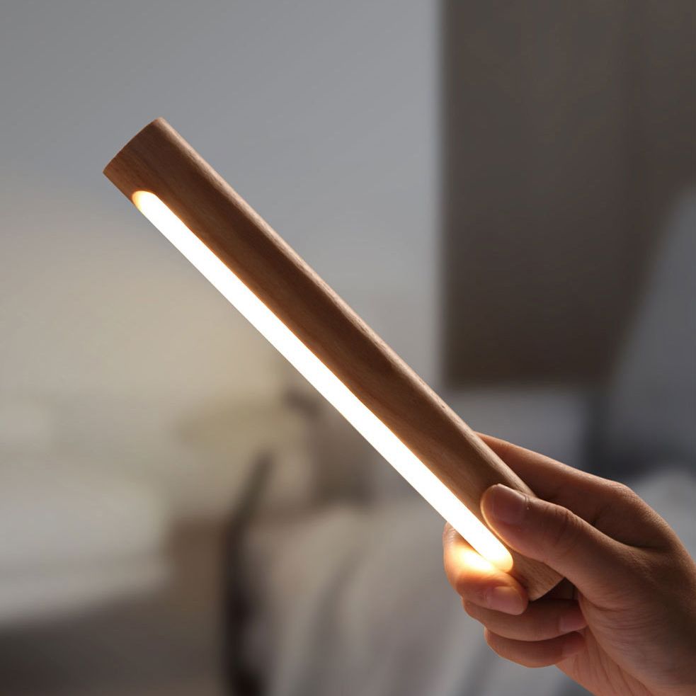 Lámpara de pared LED de dormitorio nórdico ángulo de madera ajustable Luz de madera para la cama